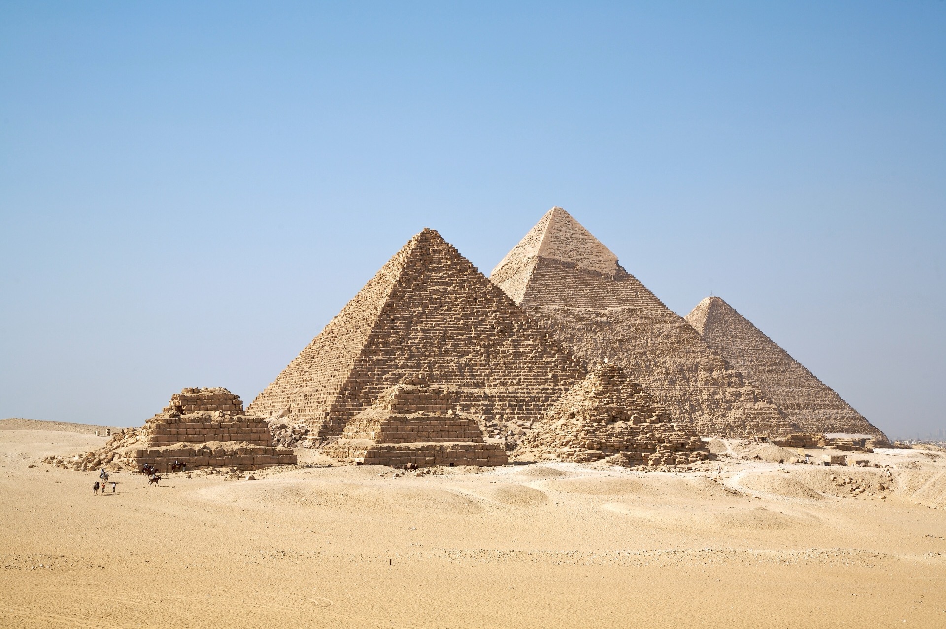 The three pyramids of Giza