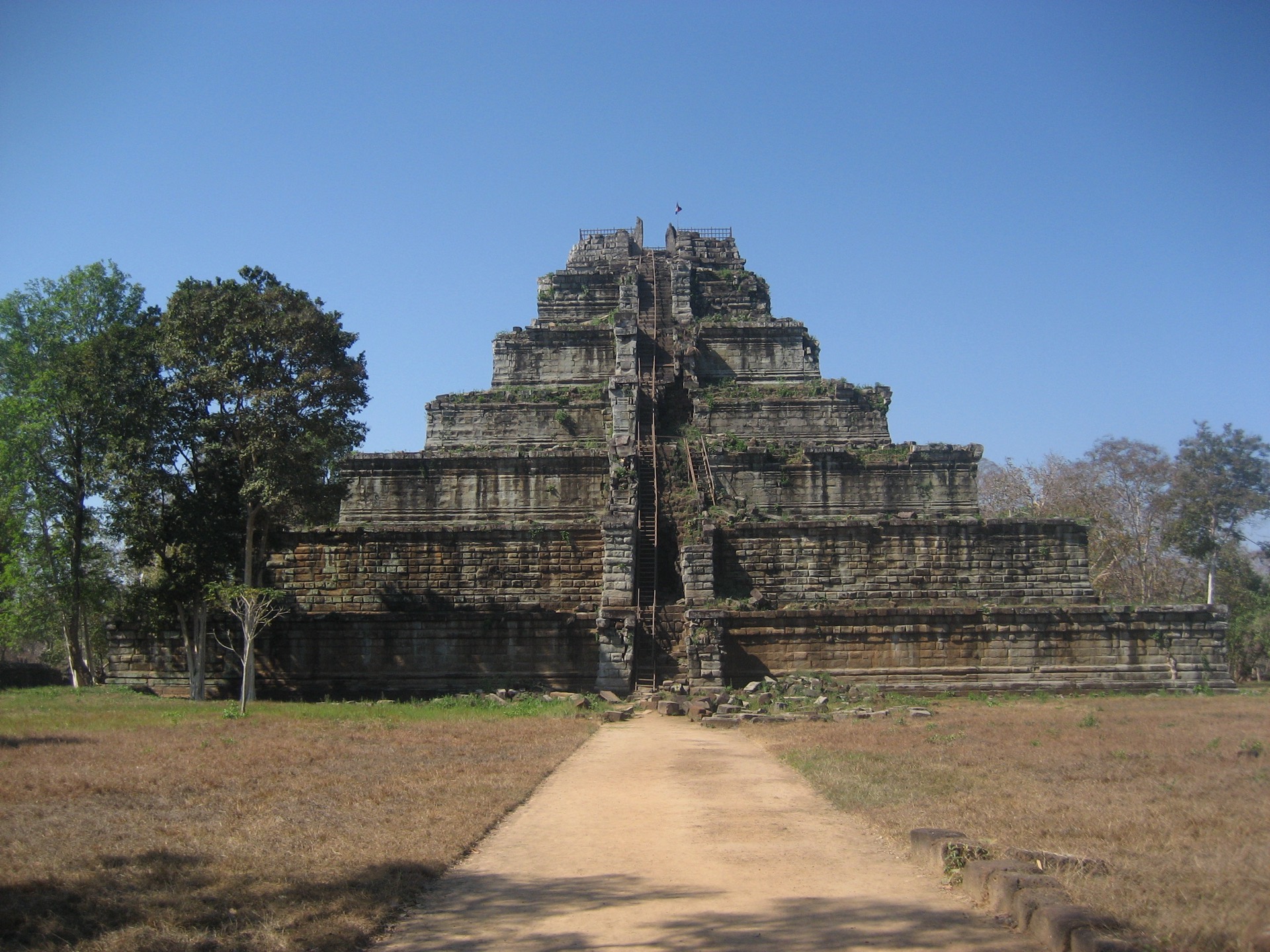 The pyramid of Koh Ker rising from the Cambodian jungle